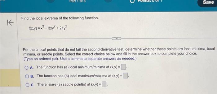 Solved Find The Local Extrema Of The Following Function