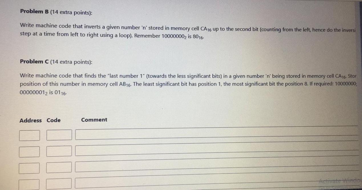 Solved Write a program in the machine code (use the code | Chegg.com