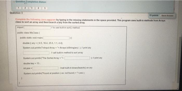 Solved Question completion Status: Questions 15 points Save | Chegg.com