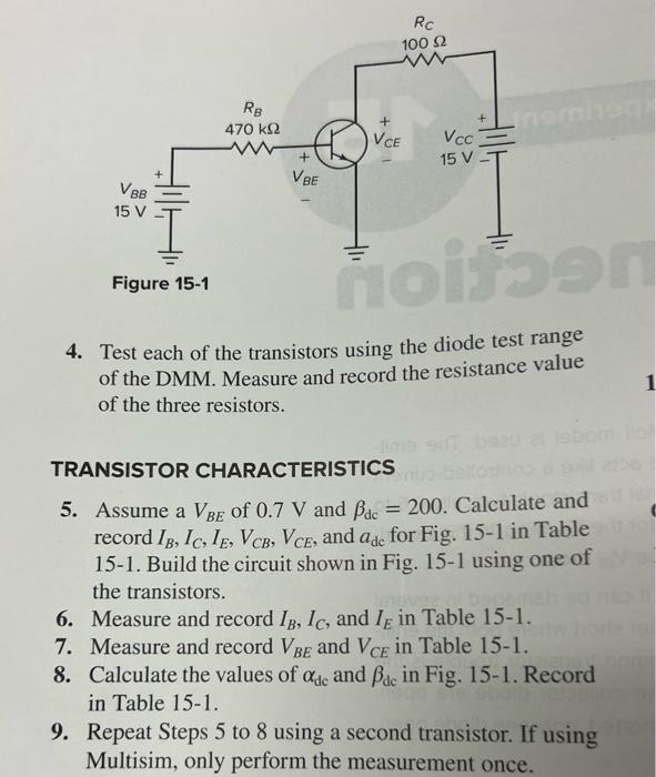Solved 4. Test each of the transistors using the diode test | Chegg.com
