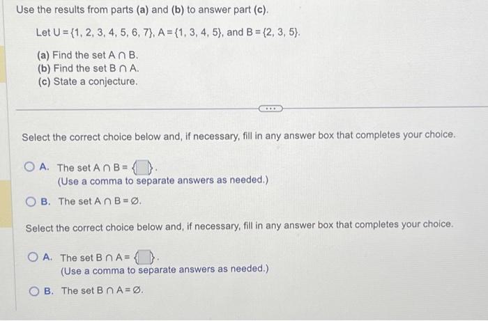 Solved Use The Results From Parts (a) And (b) To Answer Part | Chegg.com