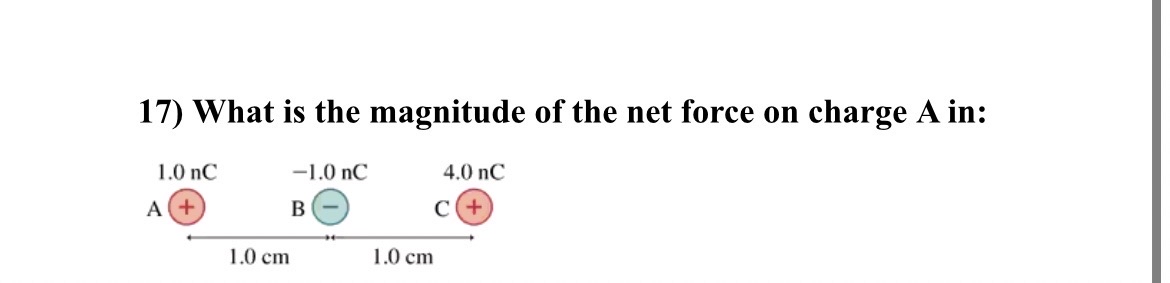 What is the magnitude of the net force on charge A | Chegg.com