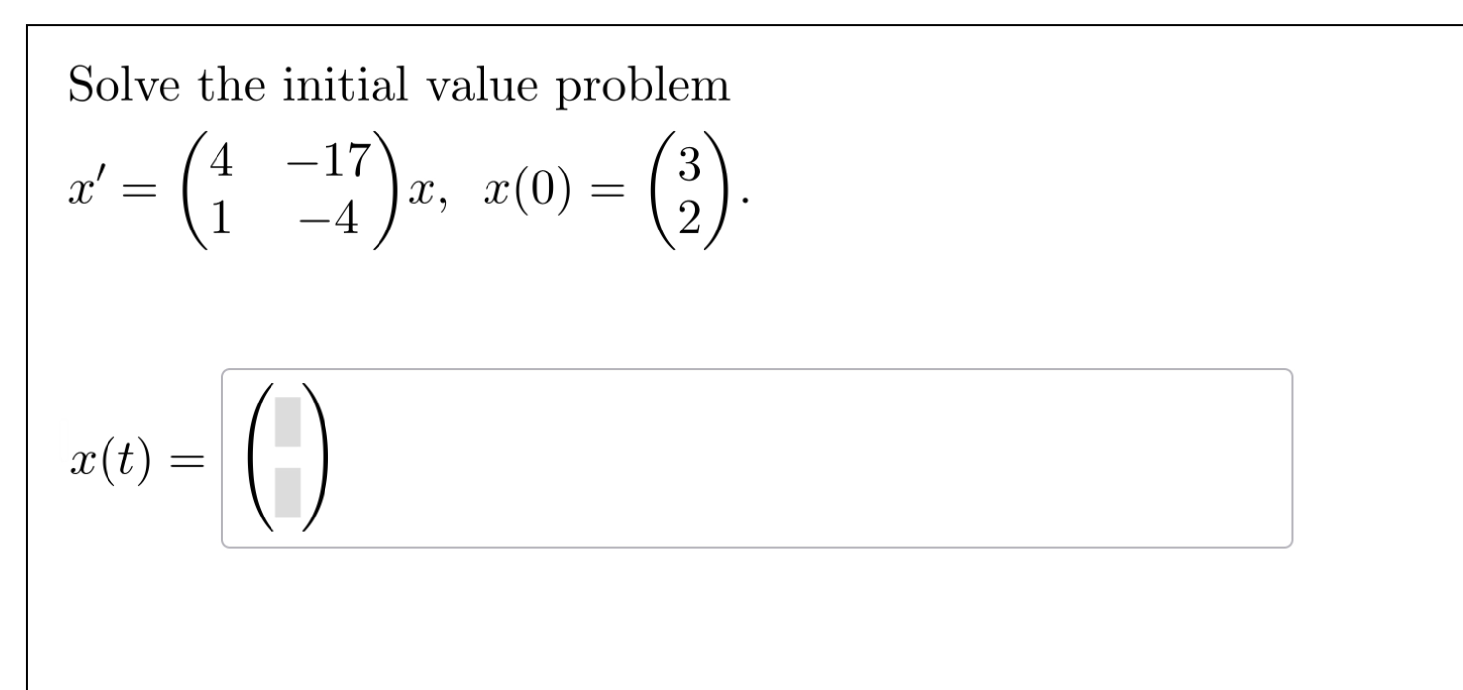 Solved Solve the initial value | Chegg.com