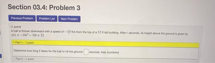 Solved Section 03.4: Problem 1 Previous Problem Problem List | Chegg.com