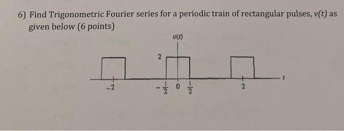 Solved 6) Find Trigonometric Fourier series for a periodic | Chegg.com