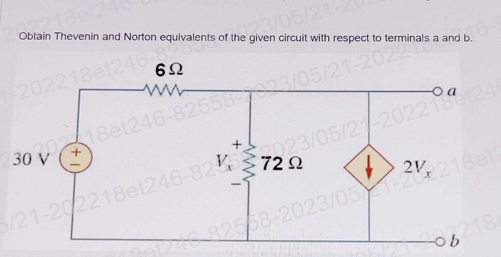 Solved Obtain Thevenin And Norton Equivalents Of The Given | Chegg.com