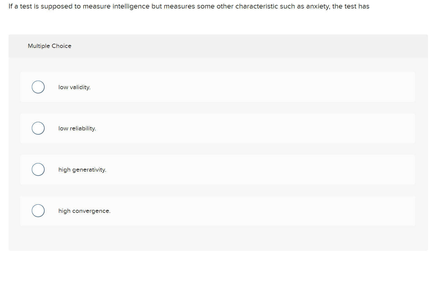 Solved If a test is supposed to measure intelligence but | Chegg.com