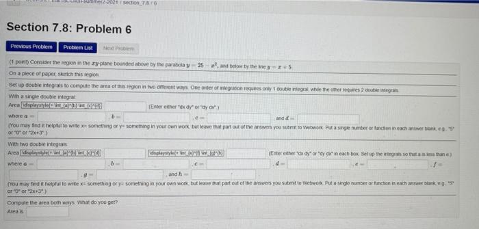 Solved Section 7.8: Problem 5 Previous Problem Problem List | Chegg.com