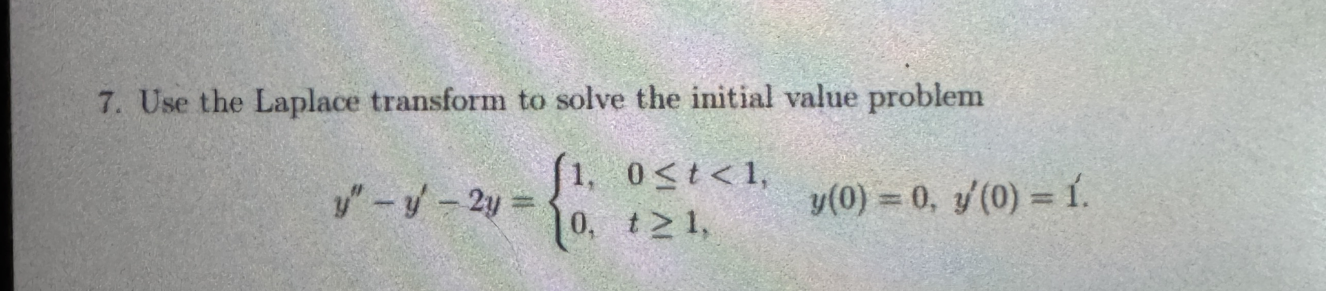 Solved Use The Laplace Transform To Solve The Initial Value Chegg Com