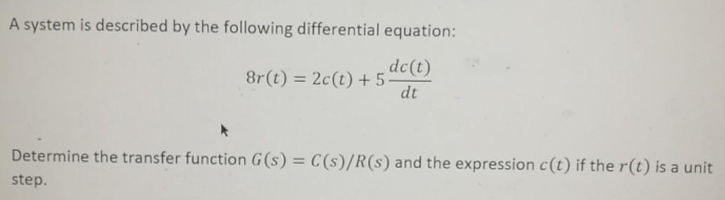 Solved A system is described by the following differential | Chegg.com