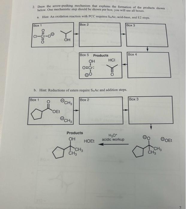 Solved 2. Draw the arrow-pushing mechanism that explains the | Chegg.com