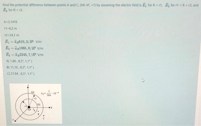 Solved Find the potential difference between points A and C, | Chegg.com