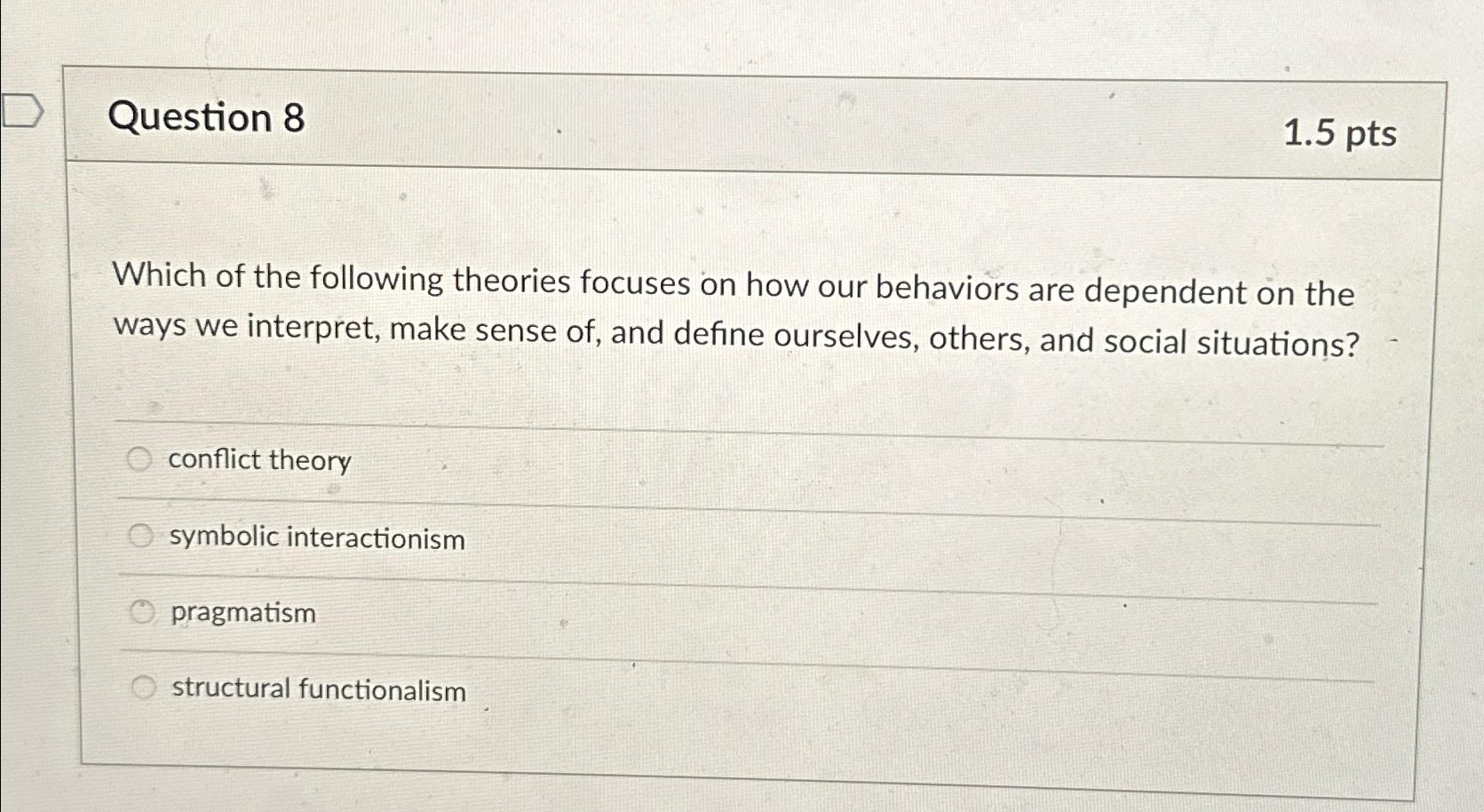 Solved Question 81.5ptsWhich of the following theories | Chegg.com