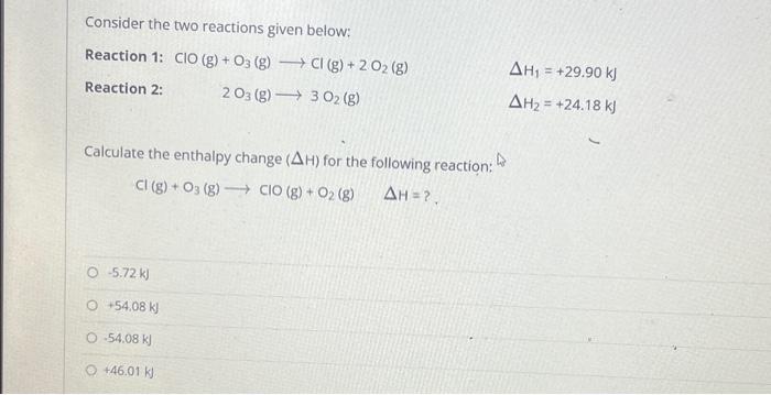 Solved URGENTConsider the two reactions given below: | Chegg.com