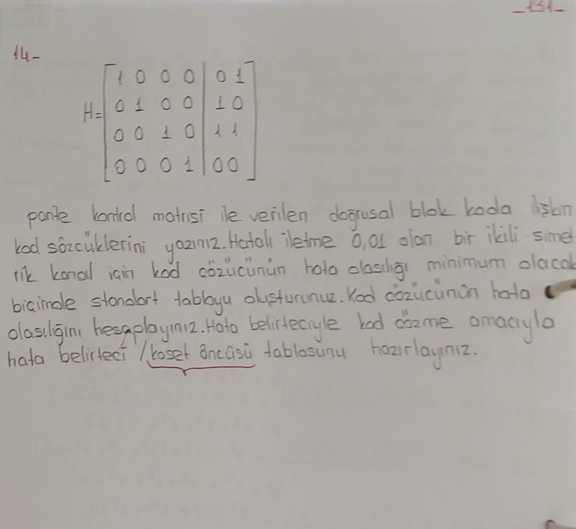 0 01 10 00 104 00 01 00 Parite Kontrol Matrisi Ile Chegg 0-01-10-00-104-00-01-00-parite-kontrol-matrisi-ile-chegg