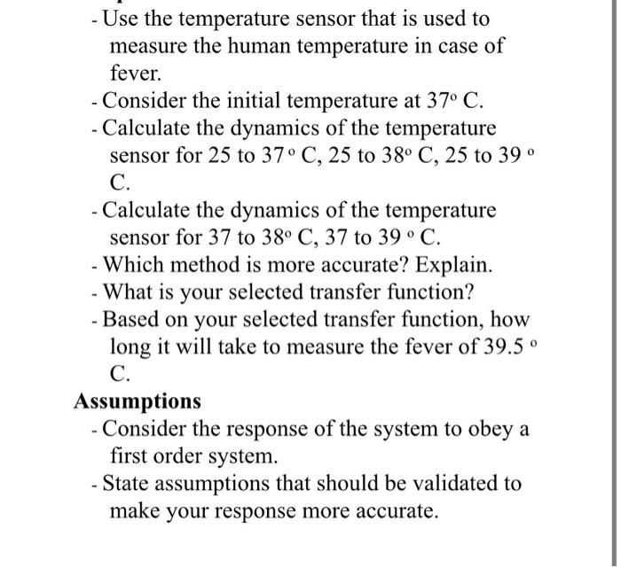 Solved - Use the temperature sensor that is used to measure | Chegg.com