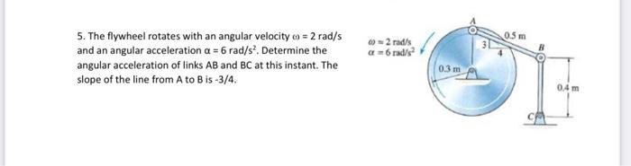 Solved 5. The flywheel rotates with an angular velocity | Chegg.com