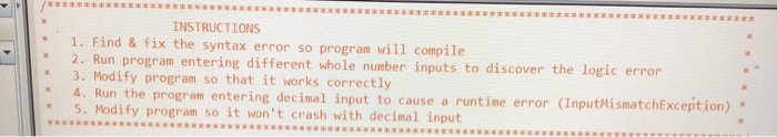 Solved INSTRUCTIONS 1. Find & fix the syntax error so | Chegg.com