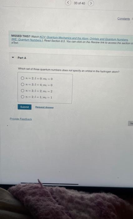 Solved IWE: Quantum Mumbers t: Read Section 8.5. You can | Chegg.com