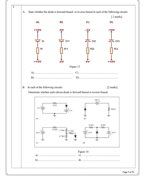 Solved A State whether the diode is forward biased or | Chegg.com