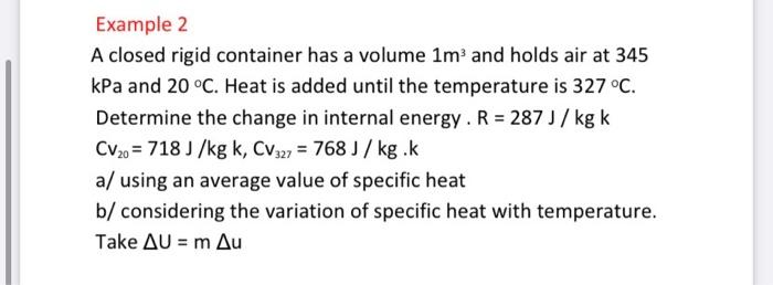 Solved A closed rigid container has a volume 1m³ and holds | Chegg.com