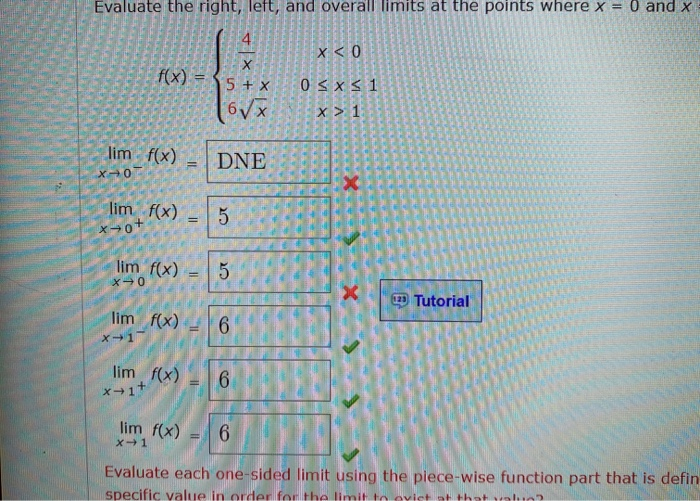 Solved Evaluate The Right Left And Overall Limits At The Chegg Com