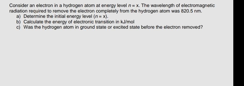 Solved Consider an electron in a hydrogen atom at energy | Chegg.com