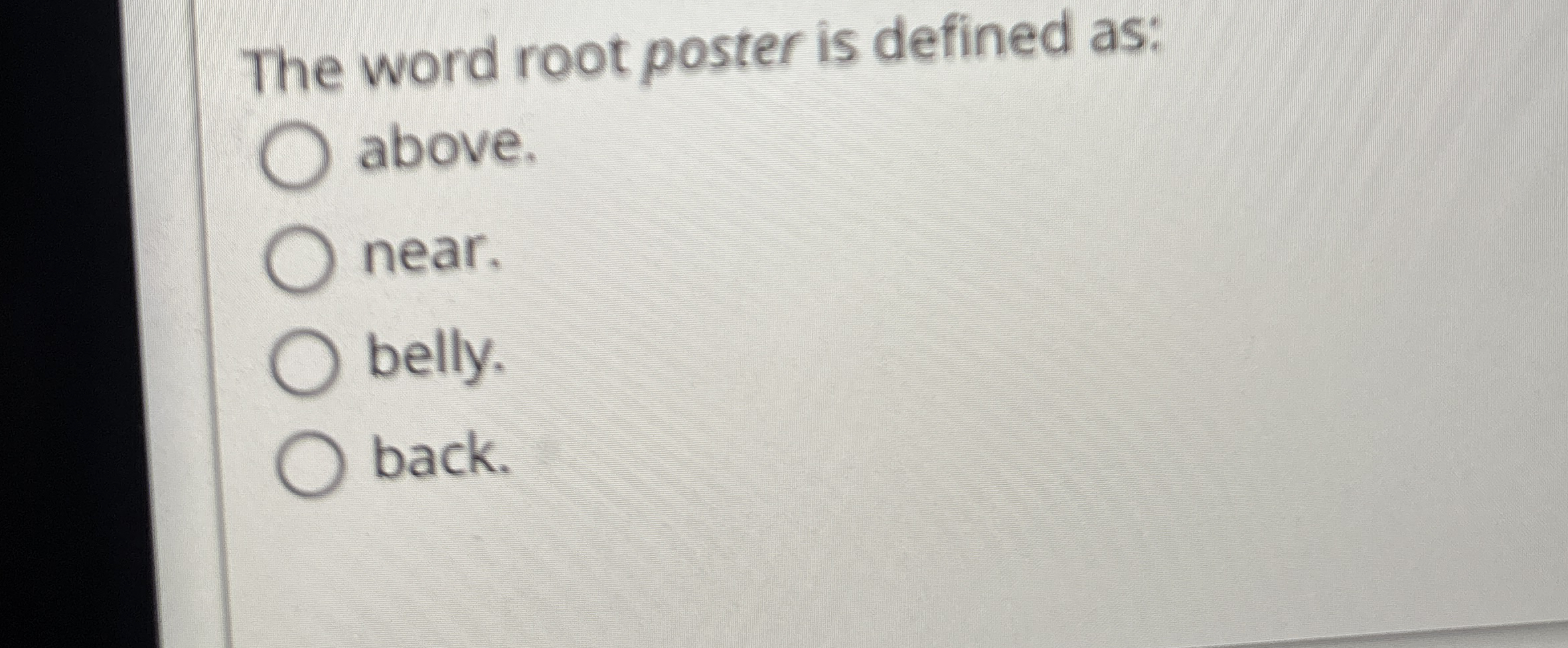 Solved The word root poster is defined