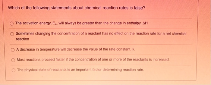 Solved Which Of The Following Statements About Chemical | Chegg.com