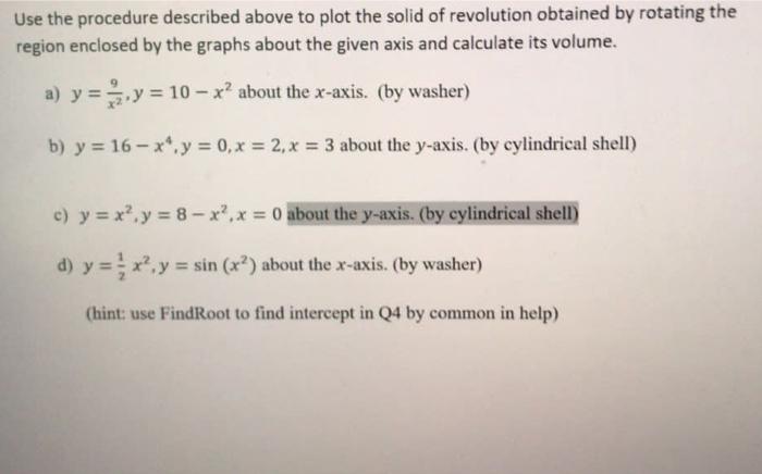 Solved Use the procedure described above to plot the solid | Chegg.com