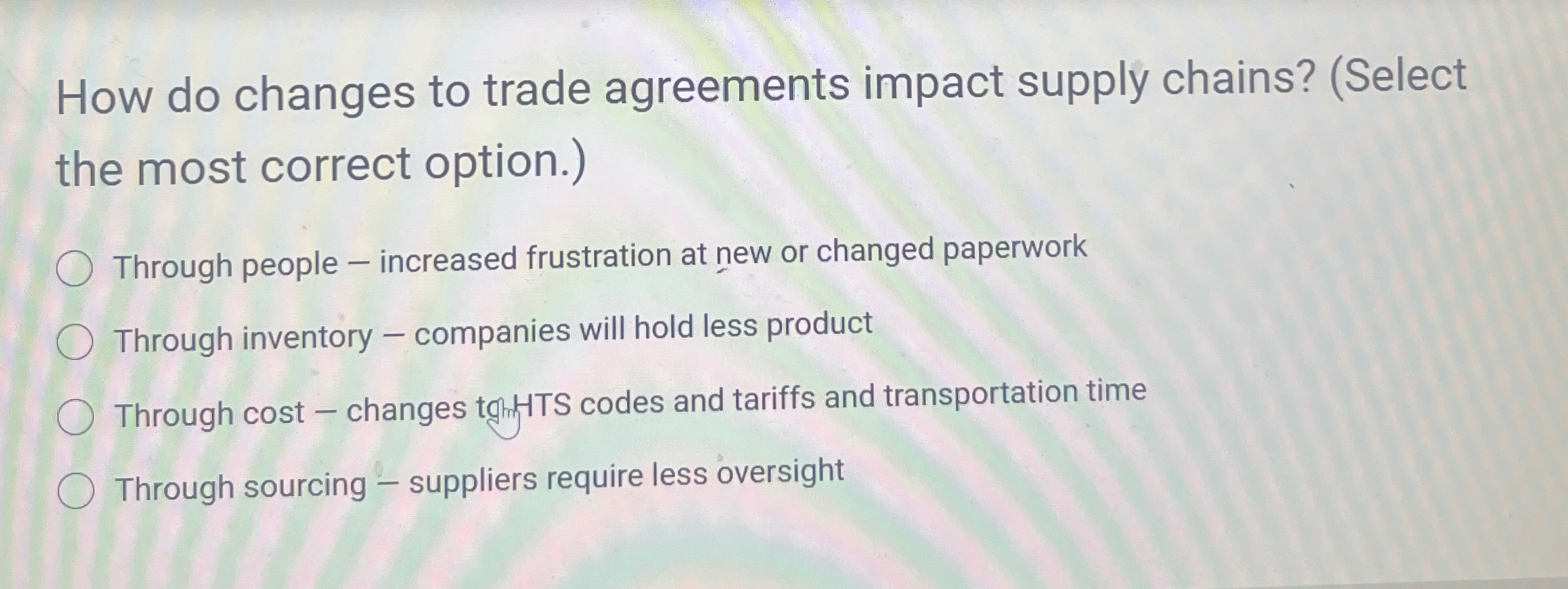 Solved How do changes to trade agreements impact supply | Chegg.com