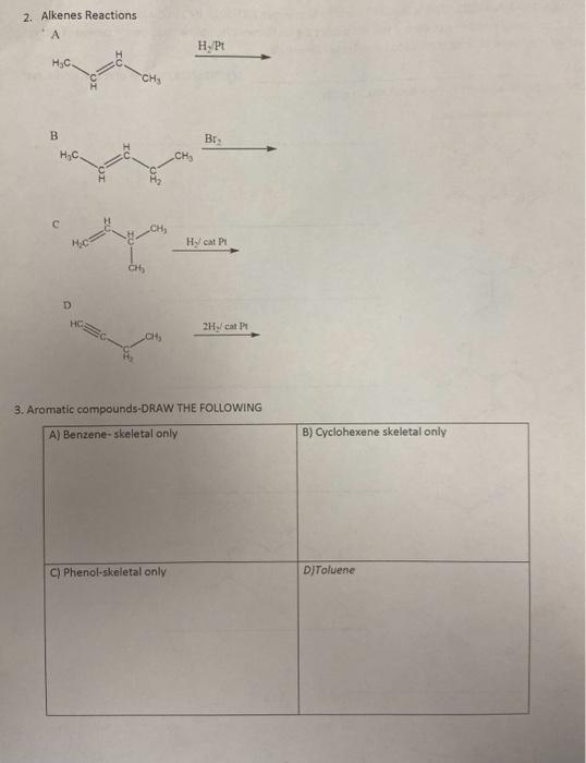 Solved 1, Alkanes/alkynes Nomenclature B 2. Alkenes | Chegg.com