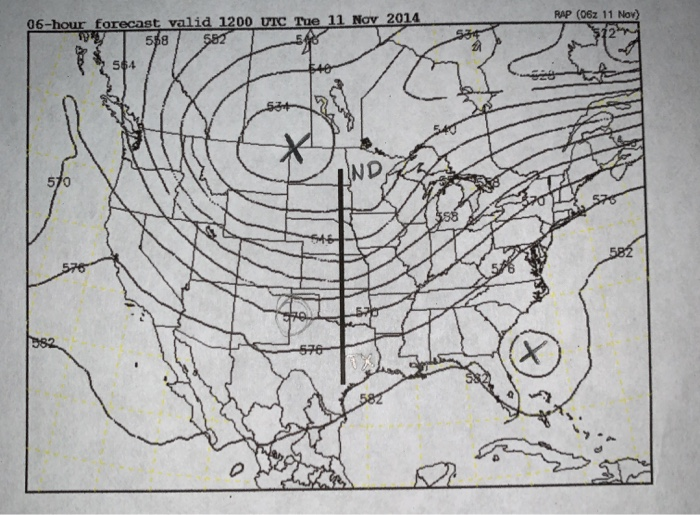 Solved at valid 1200 UTC 11 Nov 2014 A (a) The figure above | Chegg.com