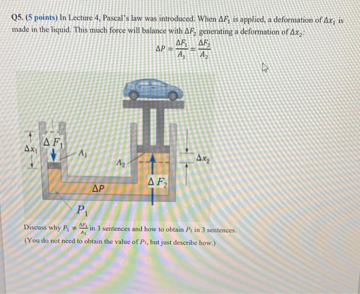Solved Q5. (5 points) In Lecture 4, Pascal's law was | Chegg.com