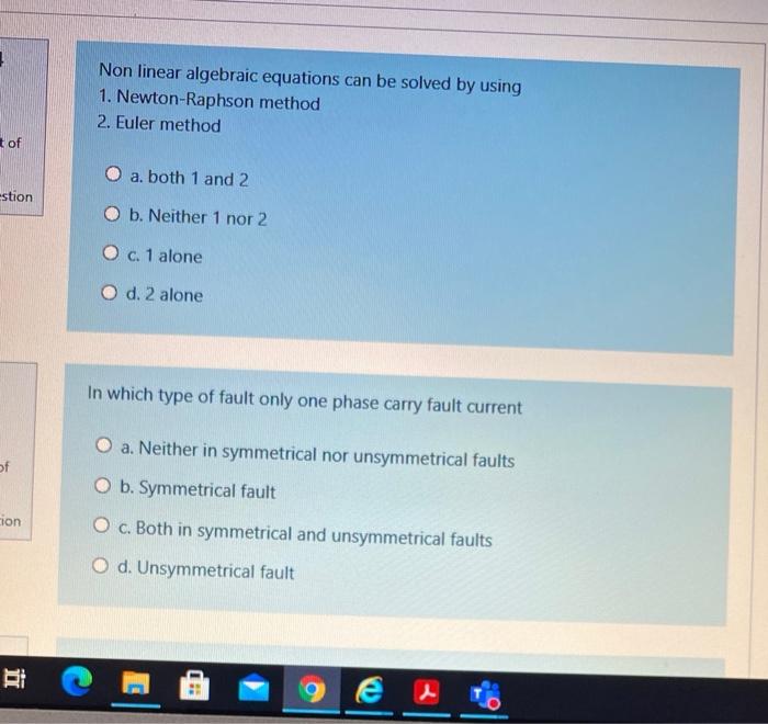Solved 3 Non linear algebraic equations can be solved by | Chegg.com