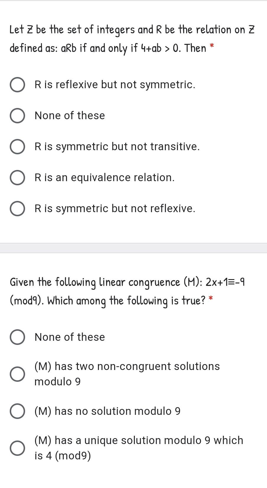 Solved Let Z be the set of integers and R be the equivalence | Chegg.com