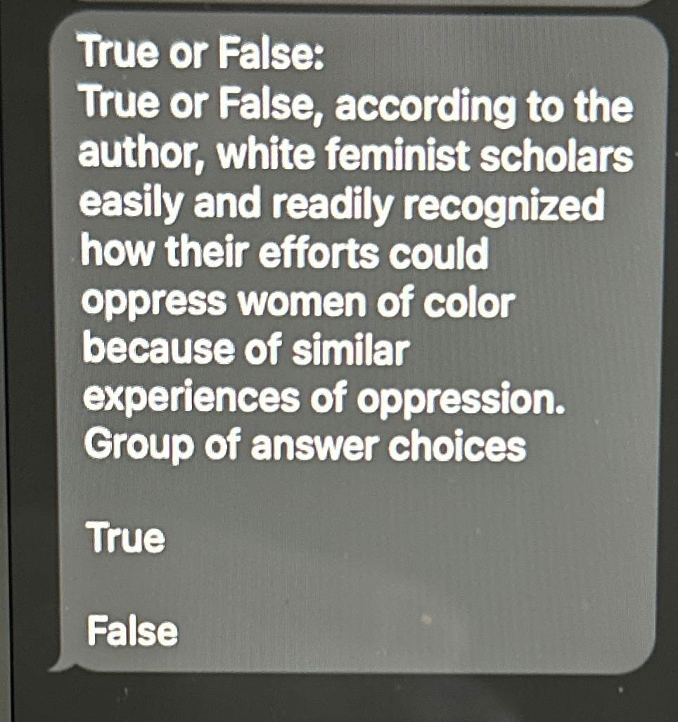 Solved True or False:True or False, according to the author, | Chegg.com