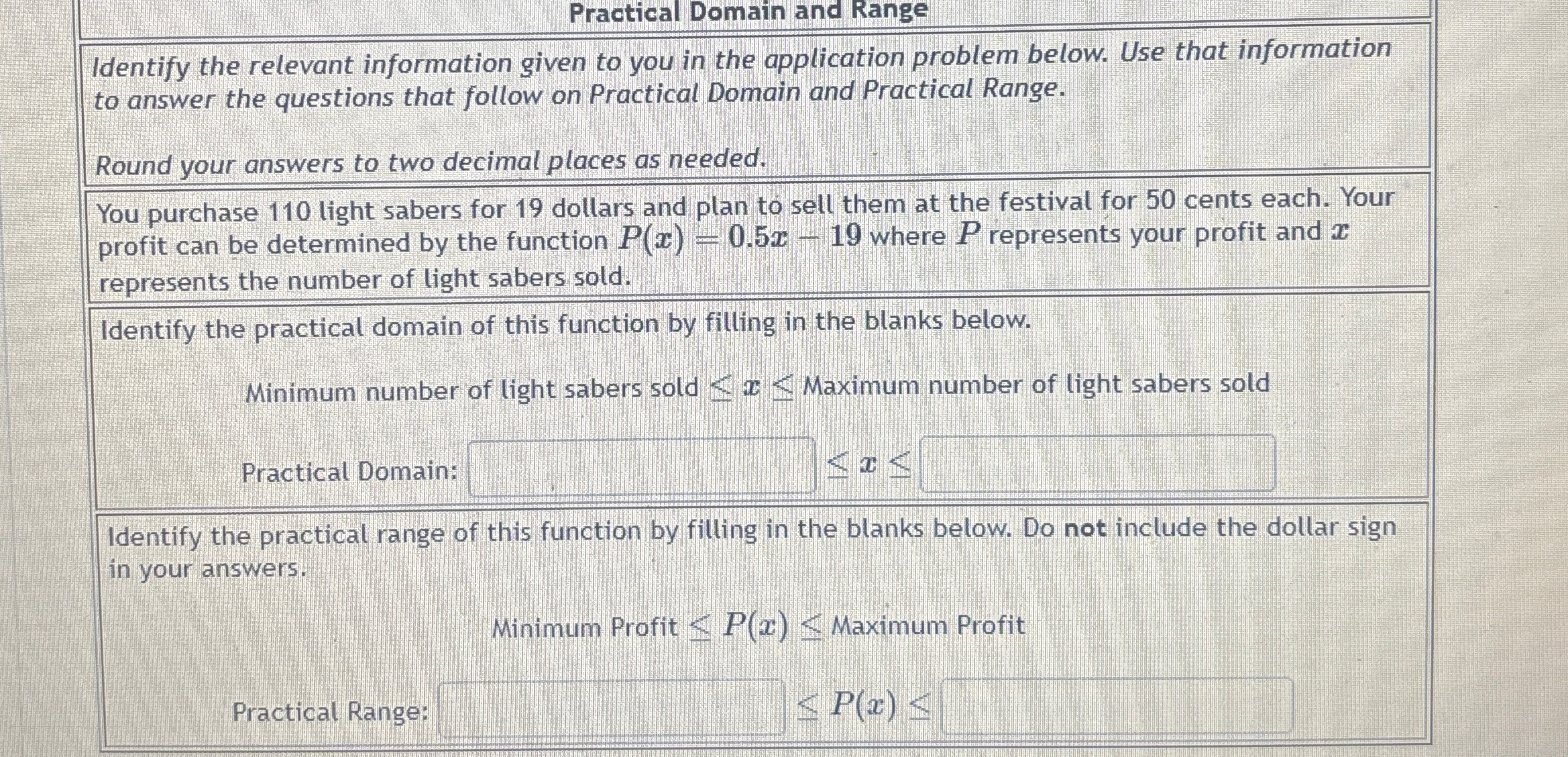Practical Domain and RangeIdentify the relevant | Chegg.com