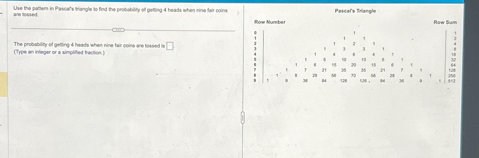 Solved Use the pattern in Pascar's triangle to find the | Chegg.com