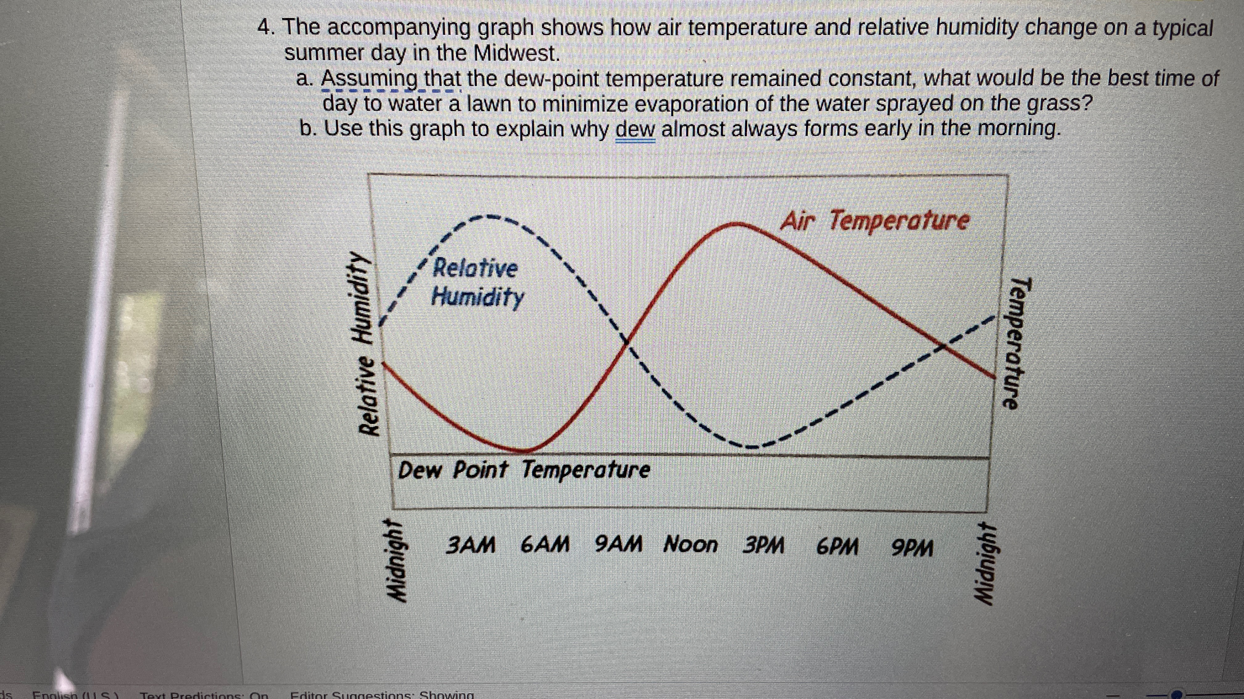 Solved The accompanying graph shows how air temperature and | Chegg.com