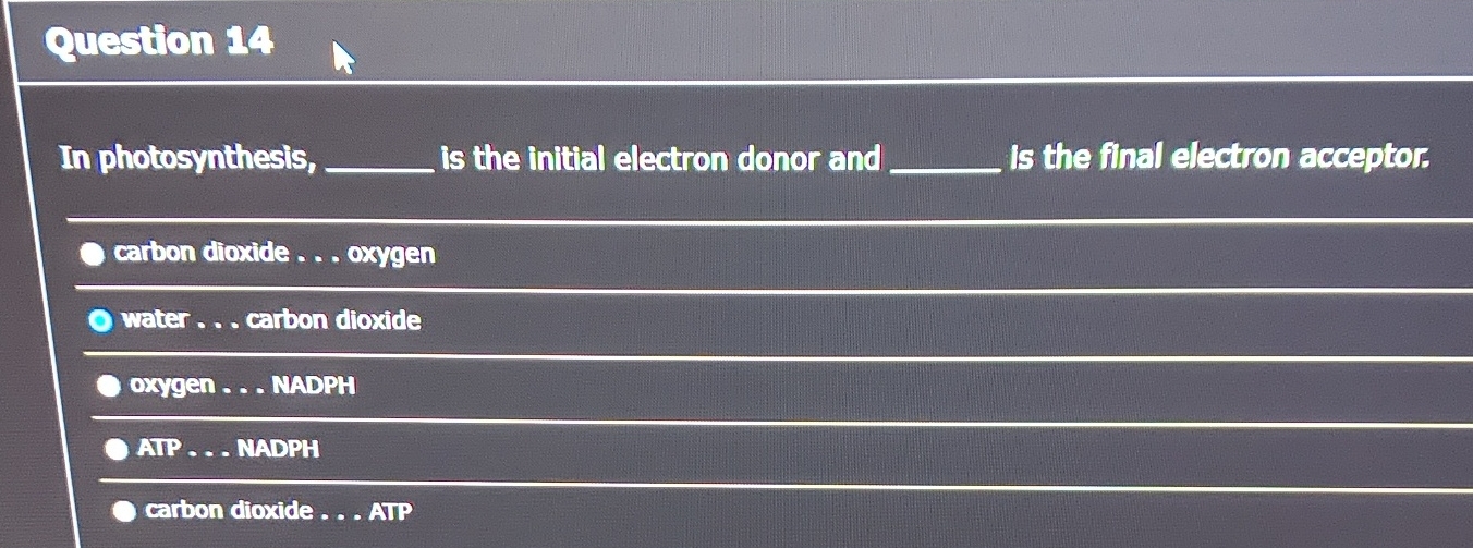 In The Z-scheme Is The Initial Electron Donor And