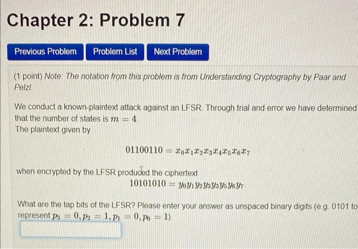 Solved Chapter 2: Problem 7 Previous Problem Problem List | Chegg.com