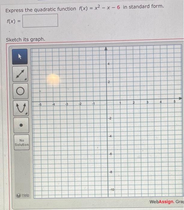 Solved Express the quadratic function f(x) = x2 - x - 6 in | Chegg.com