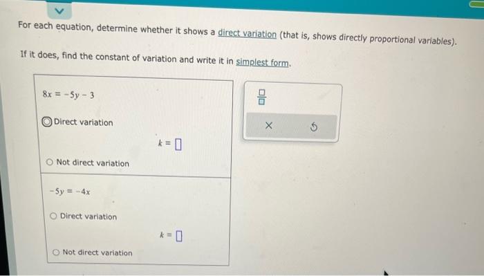 Solved For Each Equation Determine Whether It Shows A