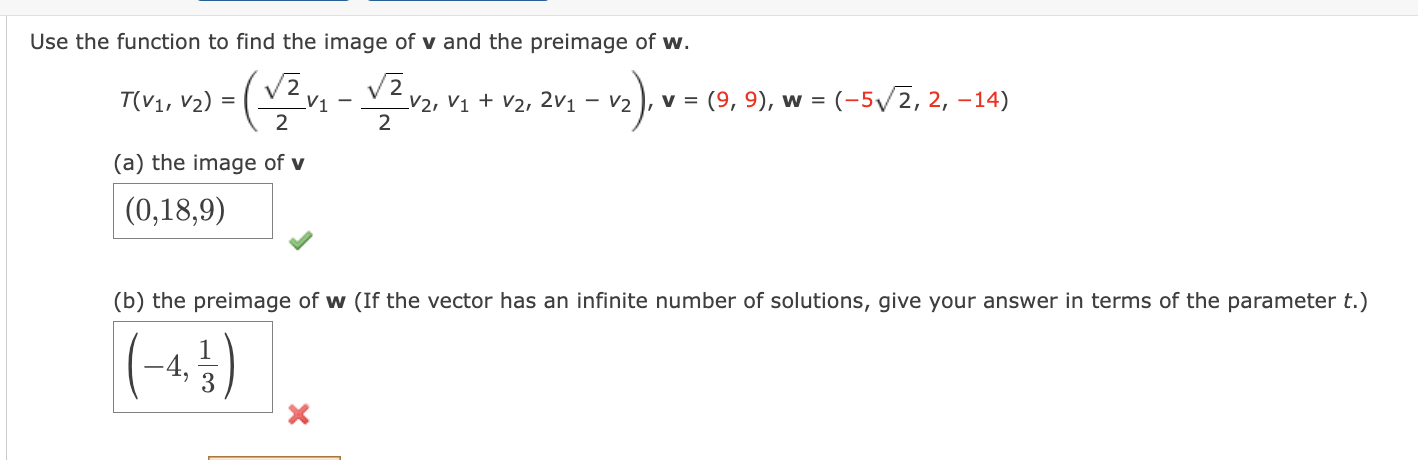 Preimage In Functions Solved Use the function to find the image of v and the | Chegg.com
