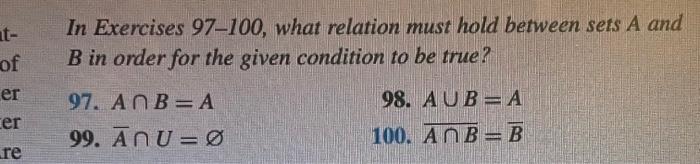 Solved In Exercises 97-100, what relation must hold between | Chegg.com