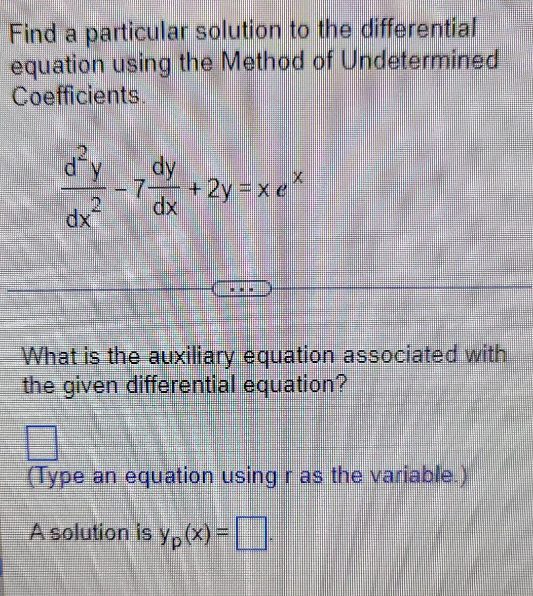 Solved Find a particular solution to the differential | Chegg.com