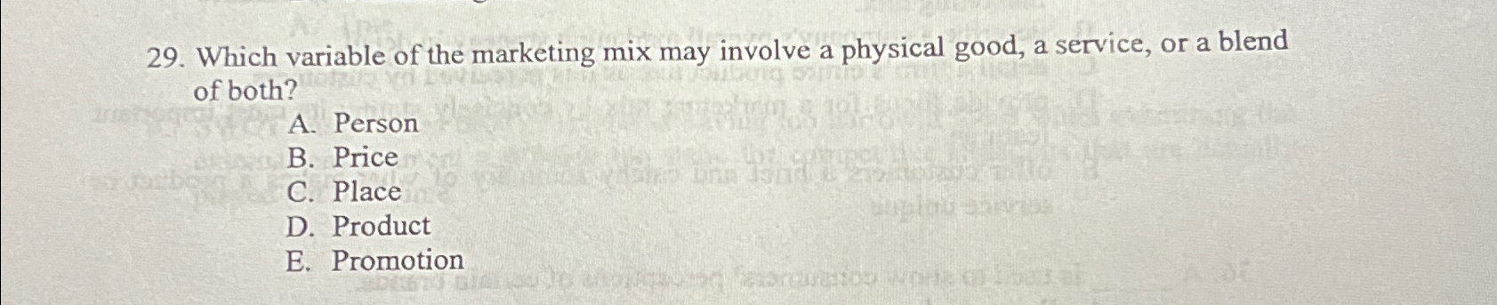 Solved Which variable of the marketing mix may involve a | Chegg.com