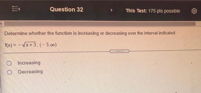 Solved Question 32 This Test: 175 pts possible Determine | Chegg.com