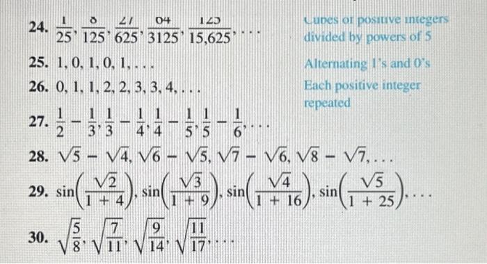 Solved Finding a Sequence's Formula In Exercises 13-30, find | Chegg.com